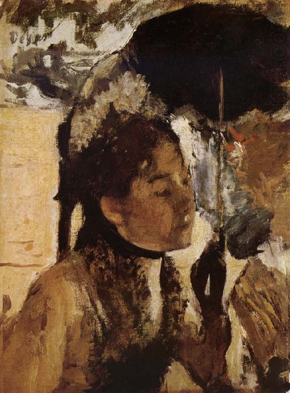 The Woman Play Parasol, Edgar Degas